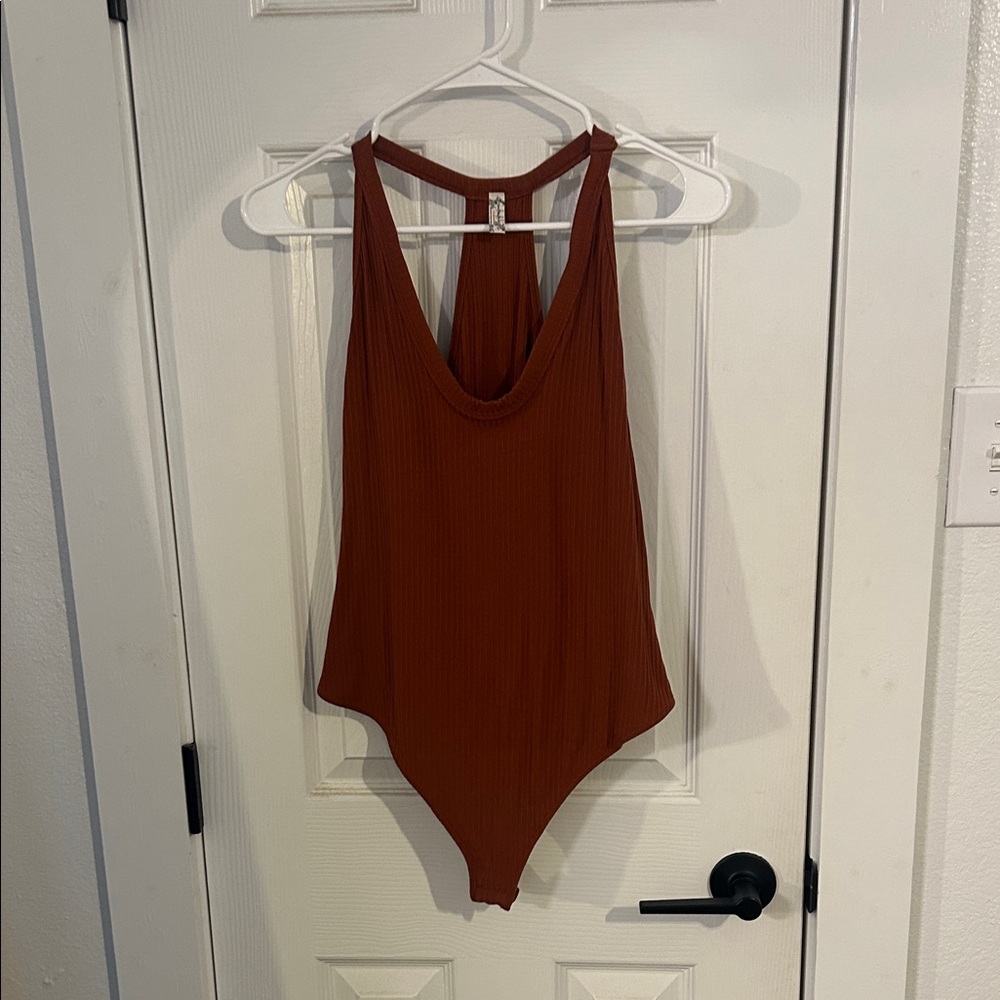 Free People Terracotta Sleeveless Bodysuit